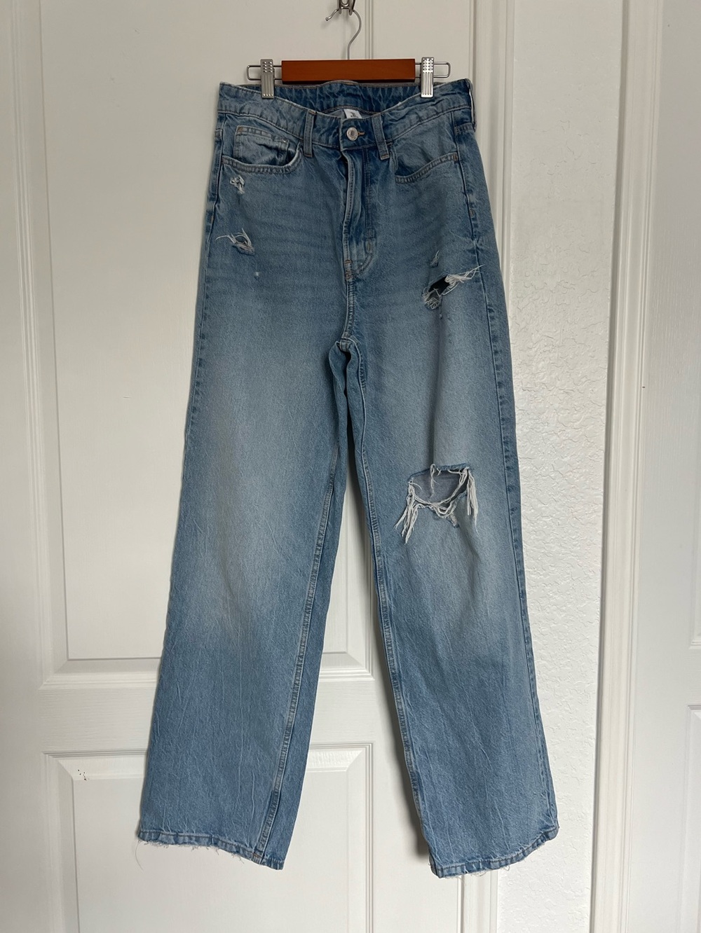 &DENIM by H&M Ultra High Waist Distressed Jeans | 8